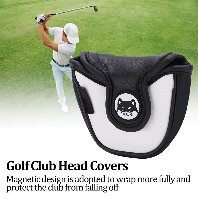 PU Leather Golf Putter Head Covers with Magnetic Closure Waterproof