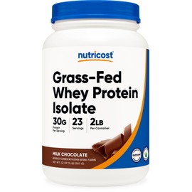 Nutricost Grass-Fed Whey Protein Isolate (Chocolate) 5LBS - Non-GMO, Gluten Free, Natural Flavors