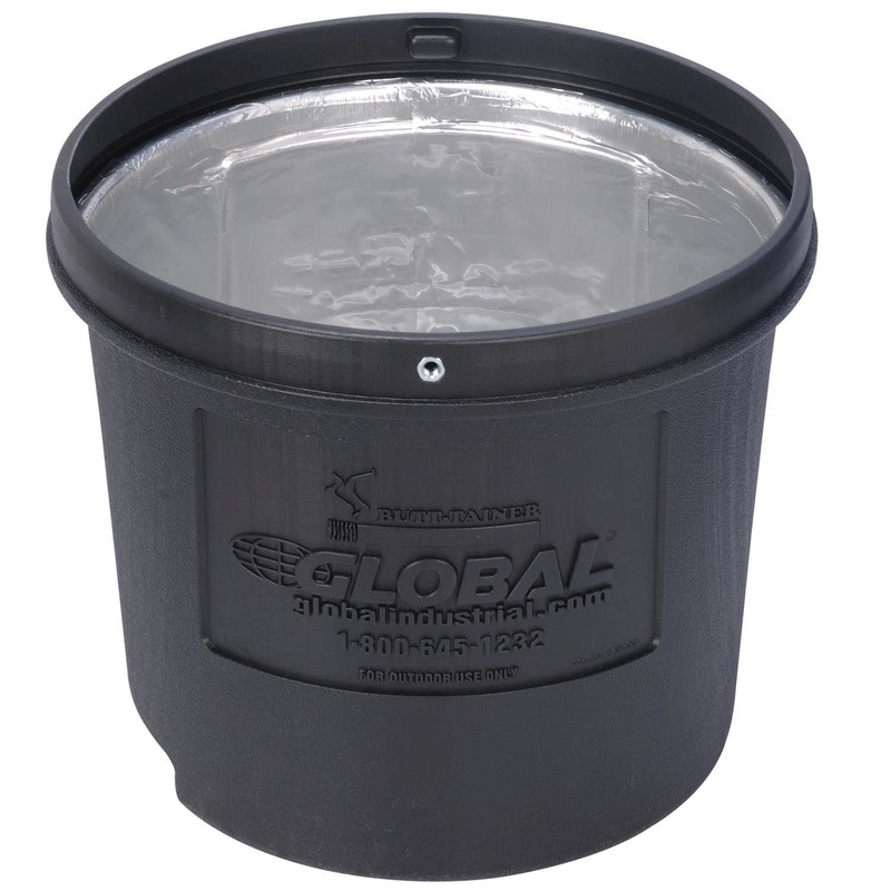 Global Industrial Large Capacity Free Standing Outdoor Ashtray with Round