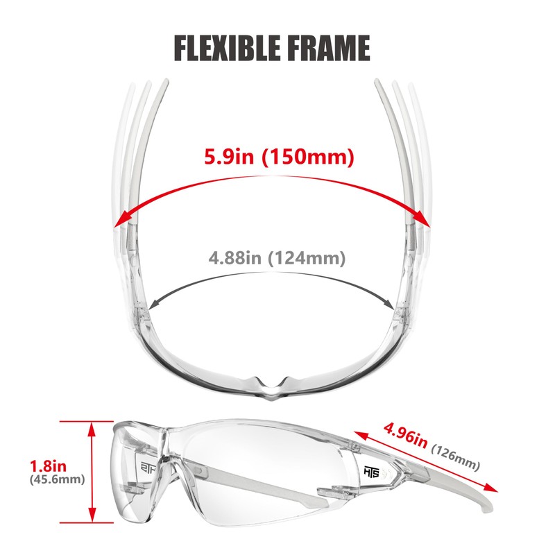 HTS HUNTERSKY S239 Protective Clear gray small Safety Glasses women