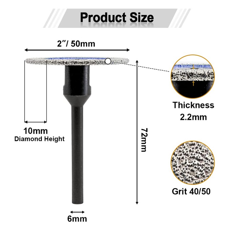 SHDIATOOL Mini Diamond Saw Blades 2inch/50mm Cutting Disc for Marble
