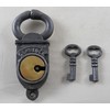 Antique Style Crab Lock Padlock with 2 Skeleton Keys
