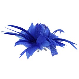 Zac's Alter Ego Colourful Fascinator with Feather on Clip & Brooch Pin