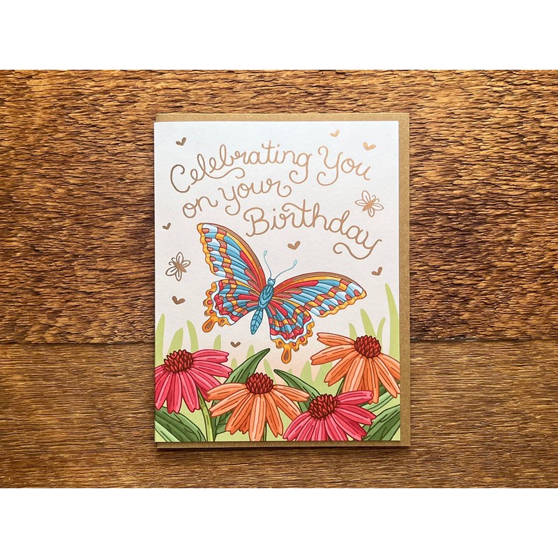 Noteworthy Butterfly Birthday Card