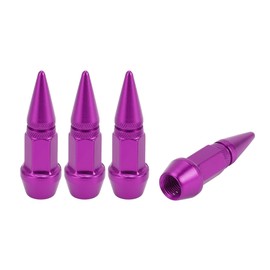 VekAuto Pack of 4 Tyre Valve Caps, 45 x 14 mm Car Wheel Valve Cap, Universal for Car, Bicycle, Motorcycle, Anti-Crash Aluminium Alloy Purple Tyre Valve Cover, Valve Cap, Tyre Valve Cap