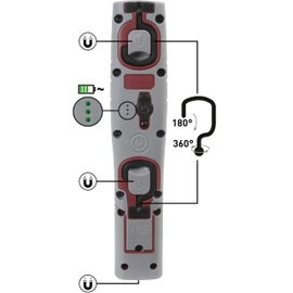 KRAFTWERK LED Arbeitsleuchte | Werkstattlampe LED 700 Lumen | IP65 Wasserdicht | Arbeitsleuchte LED Akku | Arbeitslampe 180° schwenkbar, 3 Magnete & 2 Haken Handlampe Art.: 701.001.008