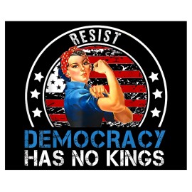 DesignThatSign Resist Democracy Has No Kings 18"x22" Yard Sign with H Stake Peaceful Protest