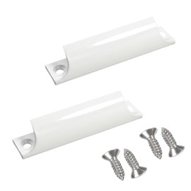 Pack of 2 Balcony Door Handles, Exterior Handle, Balcony Door Handle, Patio Door Handle, Aluminium Alloy Handle with Stainless Steel Screws, Sliding Door Handle for Furniture Fittings (V-Shape, White)