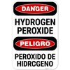 Sigo Signs, Danger Hydrogen Peroxide Bilingual OSHA Sign, 12x18 Inches,