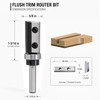 SICWOOD Flush Trim Router Bit 1/4 Inch Shank, 5/8 Inch