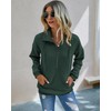PRETTYGARDEN Women's Casual Long Sleeve Lapel Zipper Sweatshirt Drawstring Loose