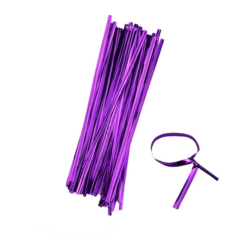 Leline's Metallic Twist Ties, 100 Pieces 6 inches Bag Ties,