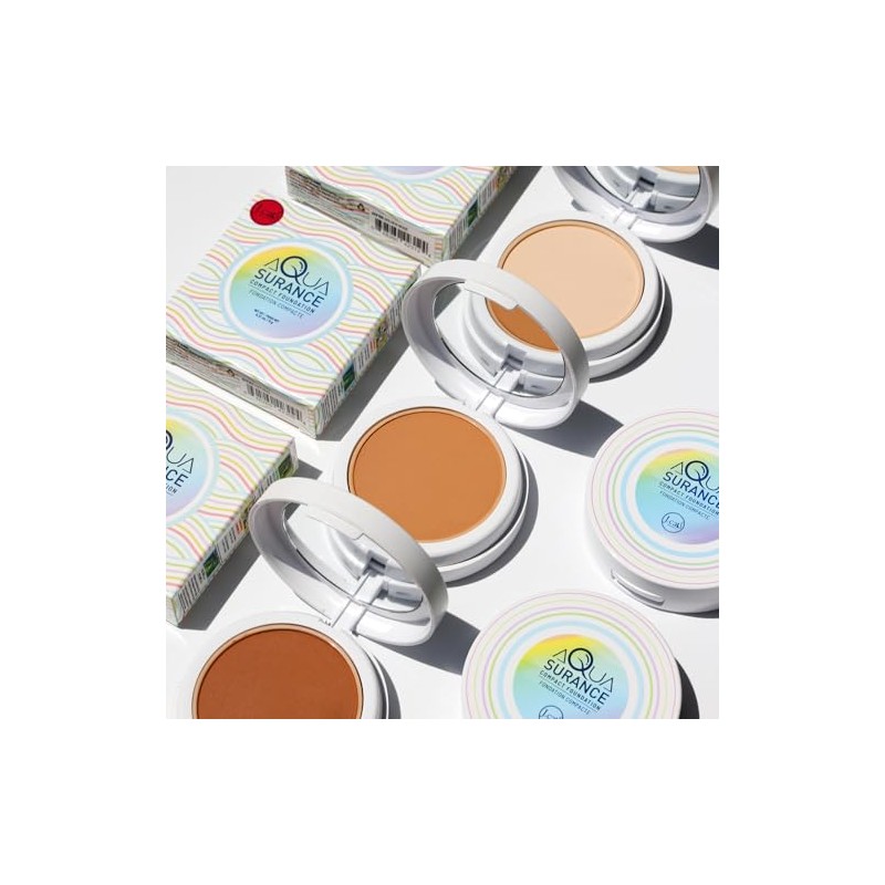 J.Cat Beauty Aquasurance Compact Foundation, Water-Infused Full Coverage Powder Foundation,