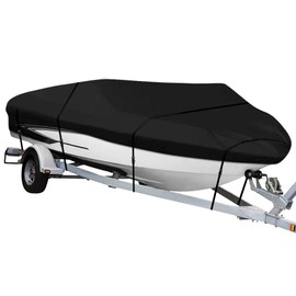 NEXCOVER Boat Cover, Waterproof Heavy Duty Boat Covers Trailerable Runabout Boat Cover Fit V-Hull, TRI-Hull, Pro-Style, Fishing Boat, Runabout, Bass Boat