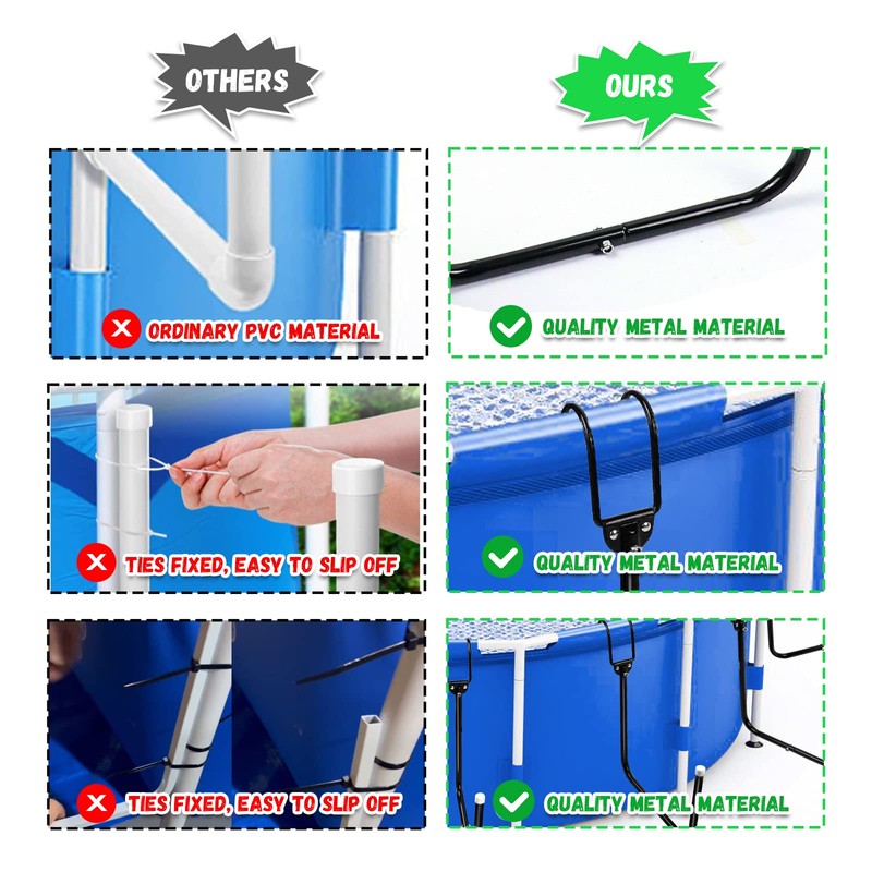 POEPRH 4 Pack Solar Pool Cover Holder, Adjustable Pool Storage