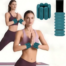 Smlper Ankle Weights Set of 2(1 lb/2 lb Each) – Premium Adjustable Wrist & Ankle Weights for Women Men, Strength Training Silicone Bracelets for Swimming, Running, Pilates, Yoga, Gym (Green, 2lb each weight (4lbs Pair))