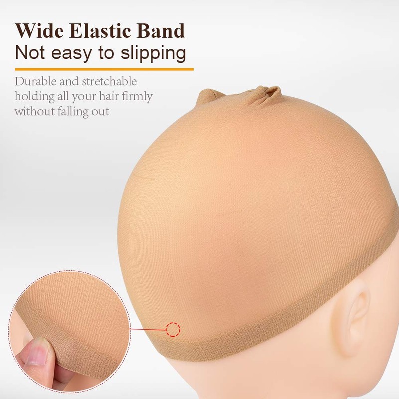 MORGLES Wig Caps, 20 Pcs Stocking Stretchy Nylon Nude Wig