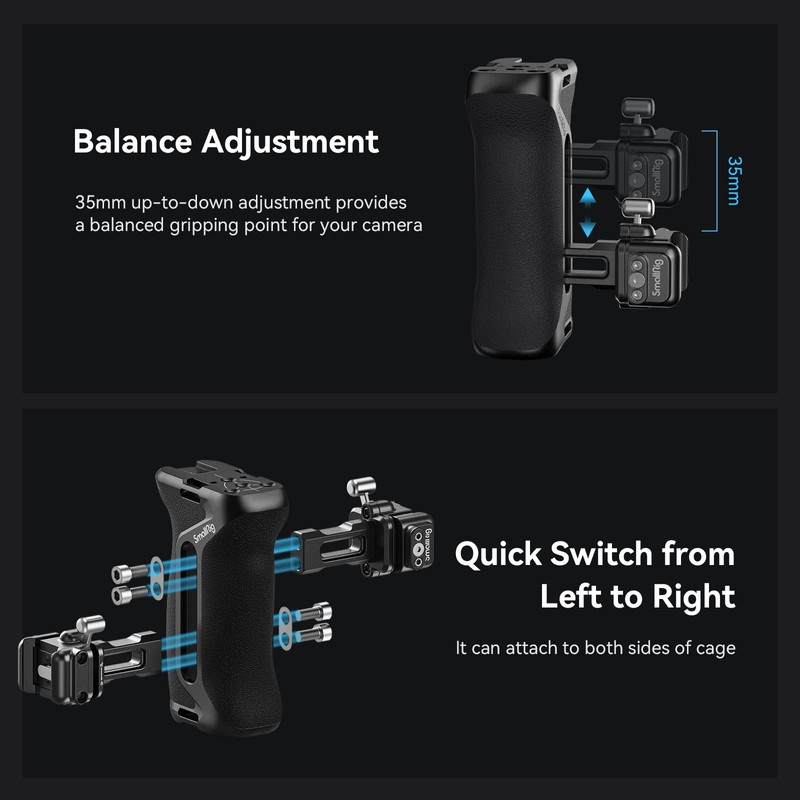 SMALLRIG Snap-On NATO Side Handle, Quick Lock Design, Up/Down Adjustable,