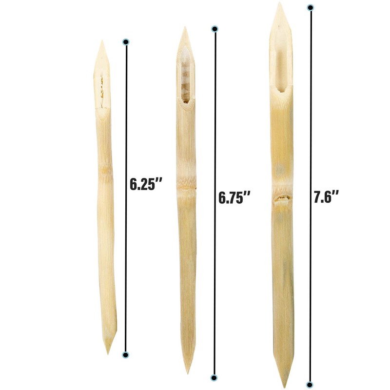 AUEAR, 3 Pack Bamboo Double Head Pointed Stylus Pen Bamboo