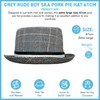 Thorness Grey Rude boy ska Pork Pie hat, Size 61cm,
