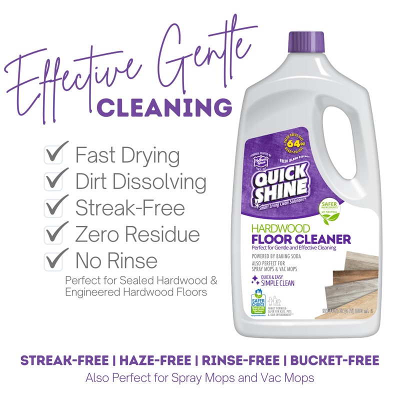 Quick Shine Hardwood Floor Cleaner 64oz, 4Pk| Use in Spray