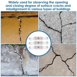 Ribinuod 9 Pcs Crack Monitoring Record, Acrylic Corner Tell-Tale Monitor,Tell-Tale Crack Monitoring Device,Measuring Instrument