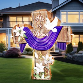 VIHOSE Valentine's Day Blow Up Yard Decorations 4.27 Ft Mardi Gras Inflatable Decor LED Lights Inflatable Decoration for Romantic Party Wedding Carnival Night Patio Yard(Cross)