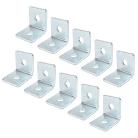 heneng 10 Pcs 2 Hole 90° Fitting for 1-5/8" Strut Channel, L Shape Connector Bracket, 3/16" Thick