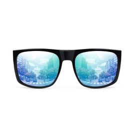 FEISEDY Mirrored Sunglasses for Men Square Sport Style UV Protect Classic B2807