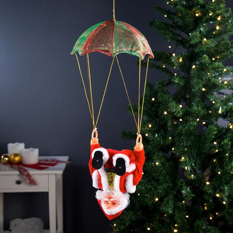 infactory Funny Santa: Singing Santa Sky with Parachute (Climbing Santa,