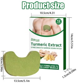 48 Pieces Gynecomastia Plasters for Men, Turmeric Max Plasters, Turmericmax Gynecomastia Compress Plasters, Gynecomastia Cellulite Melting Plasters for Men