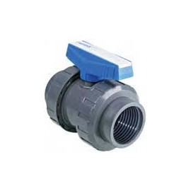 PIMTAS 50 mm - 11/2" U-PVC True Union Ball Valve, Solvent Socket 2-Way with Full Port, EPDM O-Ring, max Pressure PN16 / 230 PSI (Both Sides Solvent Socket, 50 Millimeters)