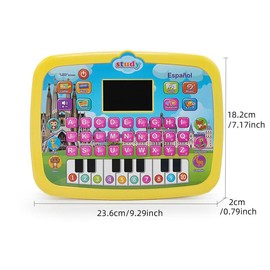Learning Tablet Toy, LED Screen Spanish Learning Tablet Toy, 8 Modes Learning Toy, Educational Toy for Kids, Learning Toy for Kids:_Green_one size fits all