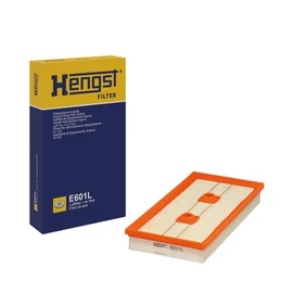 HENGST Air Filter Type E601L - Air Filter Insert for Cars - Air Filter Car, Car Spare Parts, Car Air Filter, Air Filtration Automotive, Diesel Engine, Petrol Engine