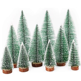 Pack of 10 Mini Artificial Christmas Trees, 3 Sizes, Miniature Christmas Tree, Small Christmas Tree, Mini Christmas Tree, Artificial Christmas Tree Decoration, 10/15/20 cm