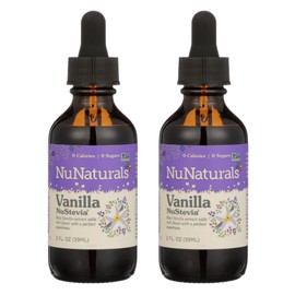 NuNaturals Liquid Vanilla Stevia, Sugar-Free Sweetener, Plant-Based Sugar Substitute, Zero Calorie, 2oz (2-Pack)