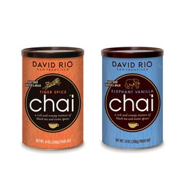 David Rio Chai Tea Set (1 can of Tiger Spice 14.8 oz (398 g) x 1 Can of Elephant Vanilla, 14.8 oz (398 g)