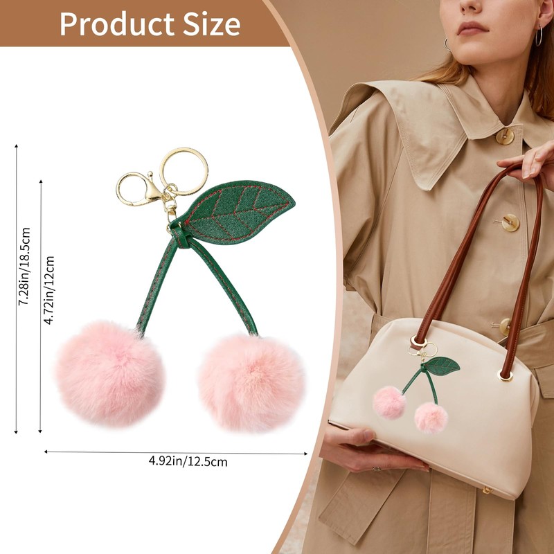 WEWAYSMILE Cherry Purse Charms for Handbags Cherry Bag Charm Cute