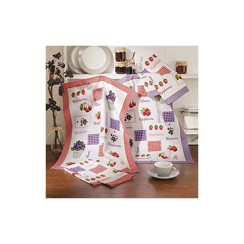 Erwin Müller 4-pk dish towels cotton colourful size 50x70 cm