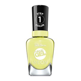 Sally Hansen Miracle Gel Neons Salon Quality Nail Polish | Gel-Like Formula, Two-Step System, No UV Light Needed, Long Lasting | Opaque | 55 Lemon-chillo | Neon Lemon Yellow Nail Color