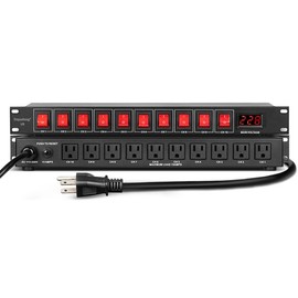 Depusheng U8 Power Sequencer Conditioner 10 Outlet - 15A 1800W AC power Rack Mount Switch Conditioner, Pro Audio Digital Power Supply Surge Protector For Home Electrical Appliance,Surge Protector