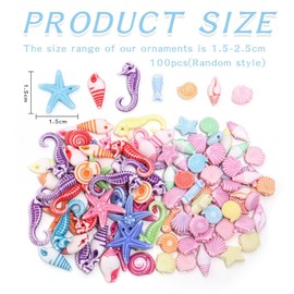 100 Pieces Mini Sea Life Accessories, Beach Accessories, Mini Seashells, Starfish Decoration, Small Seashells, Shells For Crafts