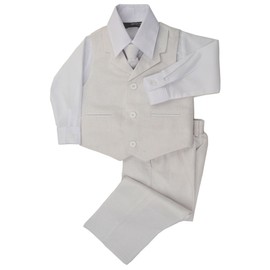 Gino Giovanni Baby Boys Summer Linen Blend Suit Vest Dresswear Set