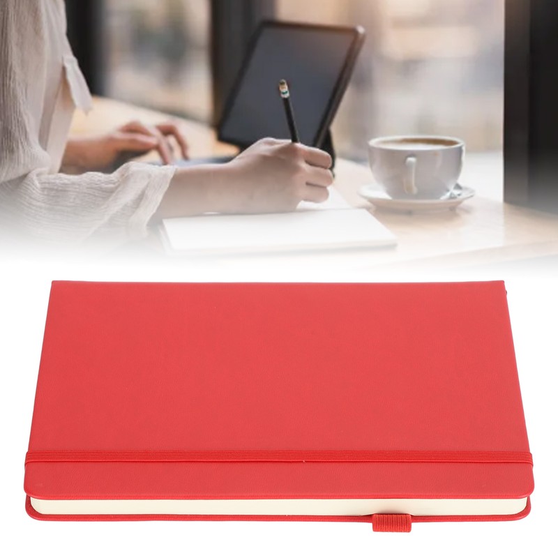 A5 Lined Notebook Portable PU Leather Hardcover Notebook with Elastic