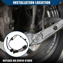 X AUTOHAUX No.59910-C1000 / Wheel Anti-Lock Brakes Sensor Kit for Hyundai Sonata 2015-2019 / ABS Wheel Speed Sensor/Durable/Rubber / 2 Pcs/Black