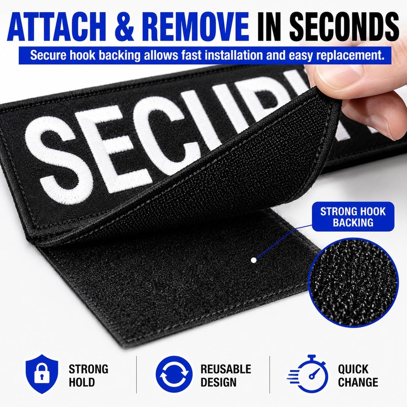Mtgluk Security Patches 2 Pack, Hook and Loop Embroidered Patches,