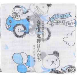 Shirayuki Yuzen Hankachi/Artist Collaboration /Women's Kids Yuzen Dyeing Gauze Mosquito Net Fabric Made in Japan 100% Cotton Approx. 11.8 x 11.8 inches (30 x