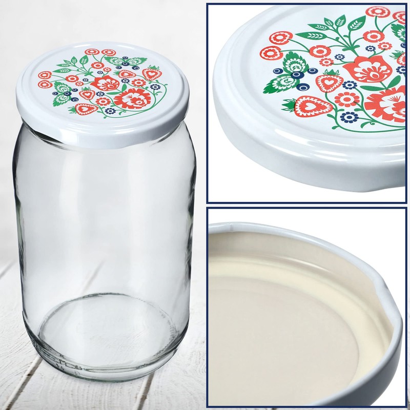 KADAX fi82 mm Screw Lid, Twist-Off Lid Set Made of