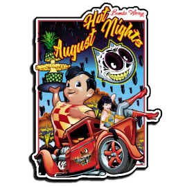 Handmade Hot August Nights Cut Out Metal Art By Bernard Oliver 12x16