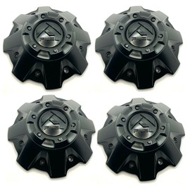 Fuel 1001-63BLD 4 Pack Black Wheels Center Cap Black Rivets and Emblem 5-6 Lug